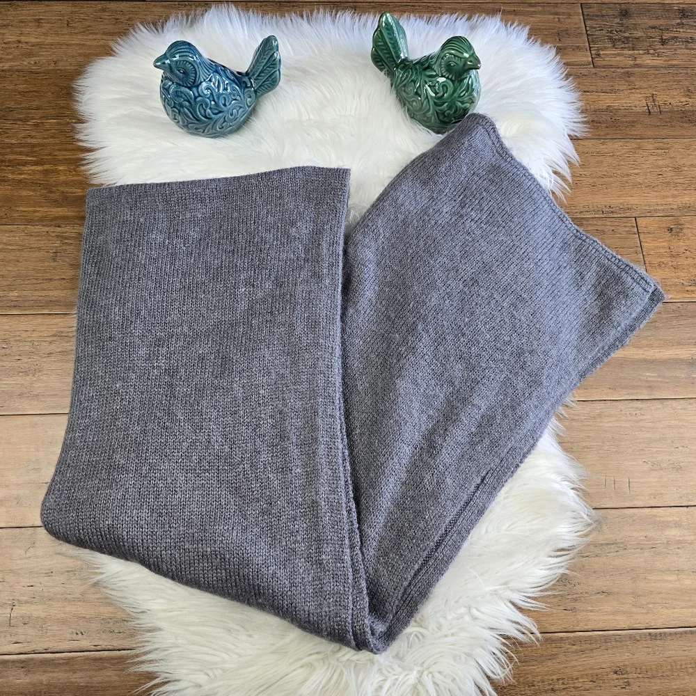 Wooden Ships Gray Wool Mohair Blend Scarf Wrap Poncho